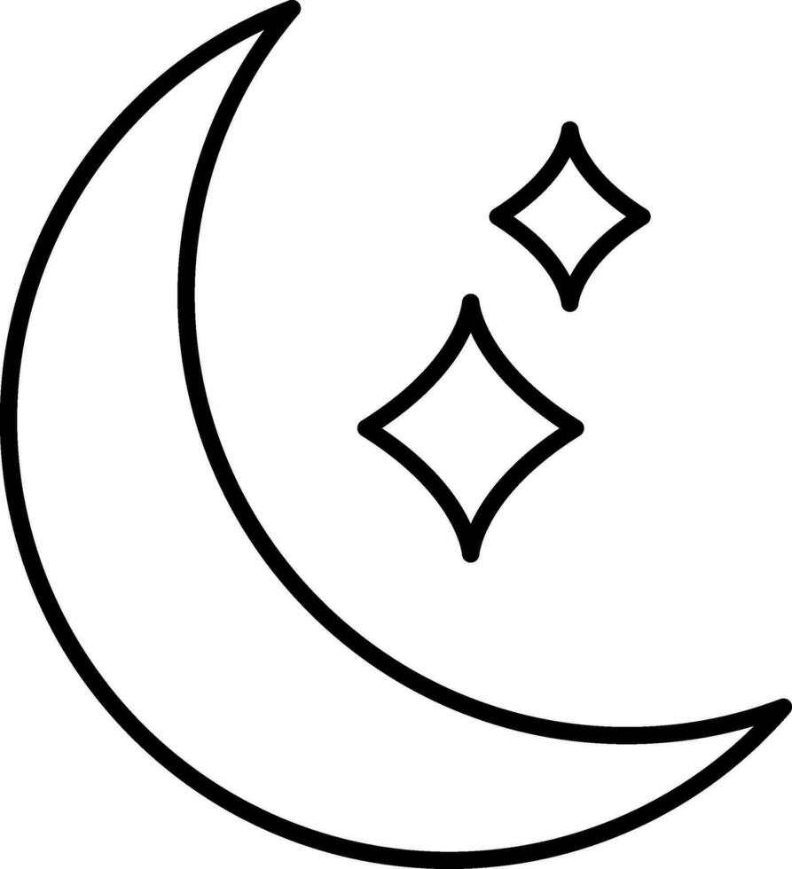 Moon Line Icon vector