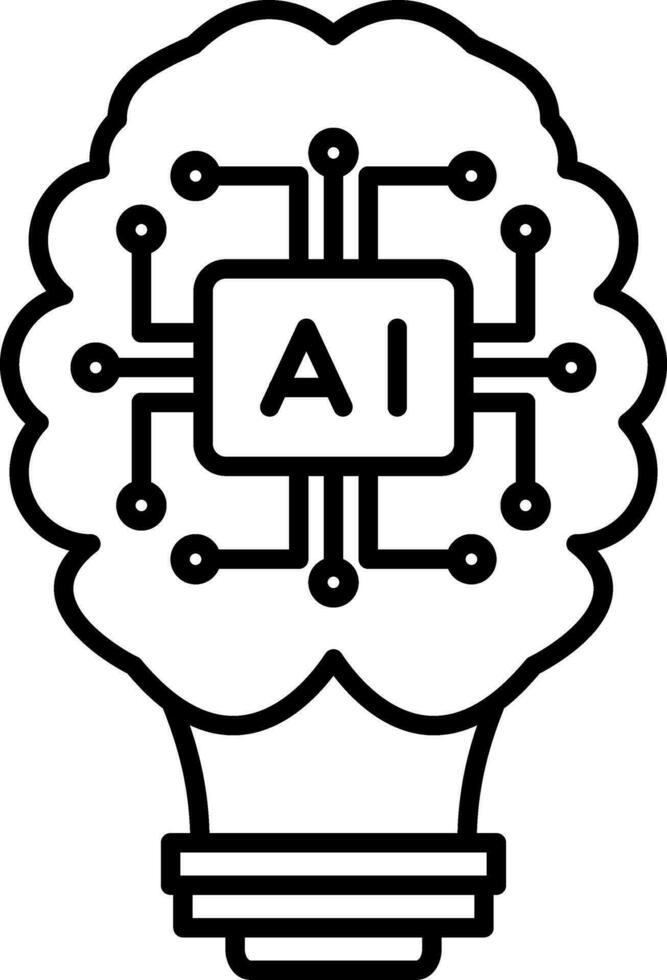 Artificial Intelligence Line Icon vector
