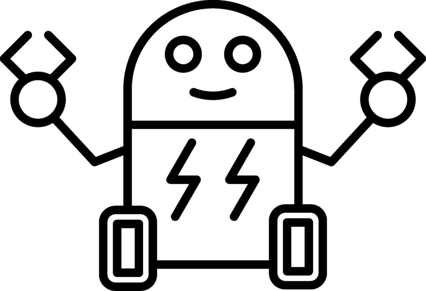 icono de línea de cyborg vector