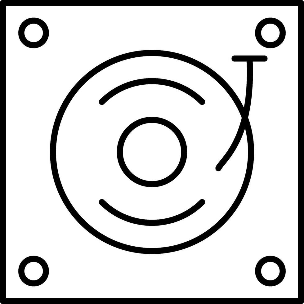 Turntable Line Icon vector