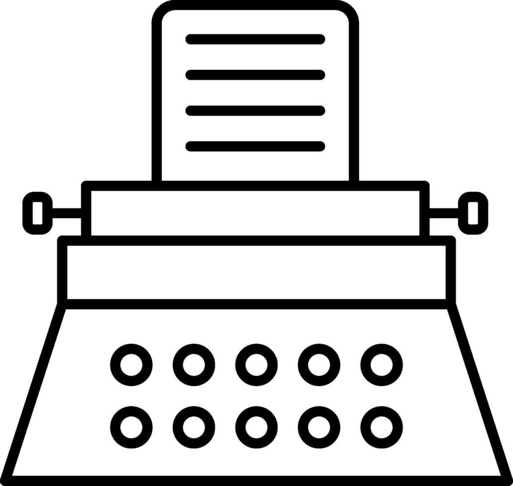 Typewriter Line Icon vector