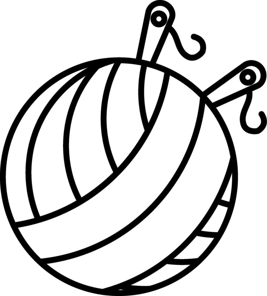Yarn Ball Line Icon vector
