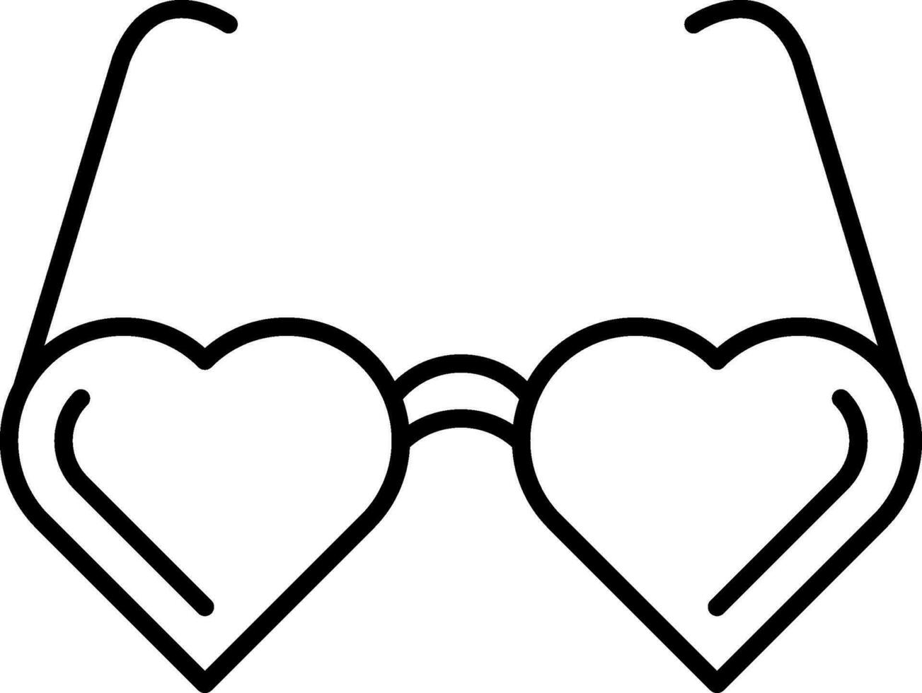 Heart Glasses Line Icon vector