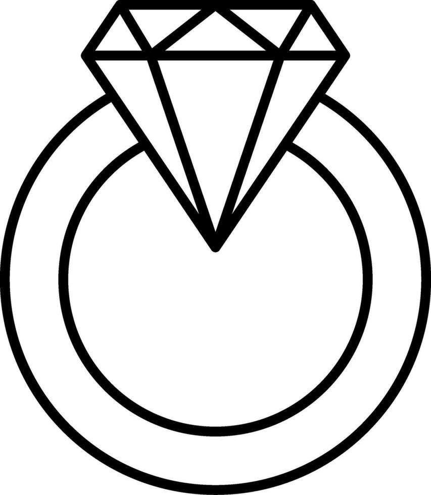 Diamond Ring Line Icon vector