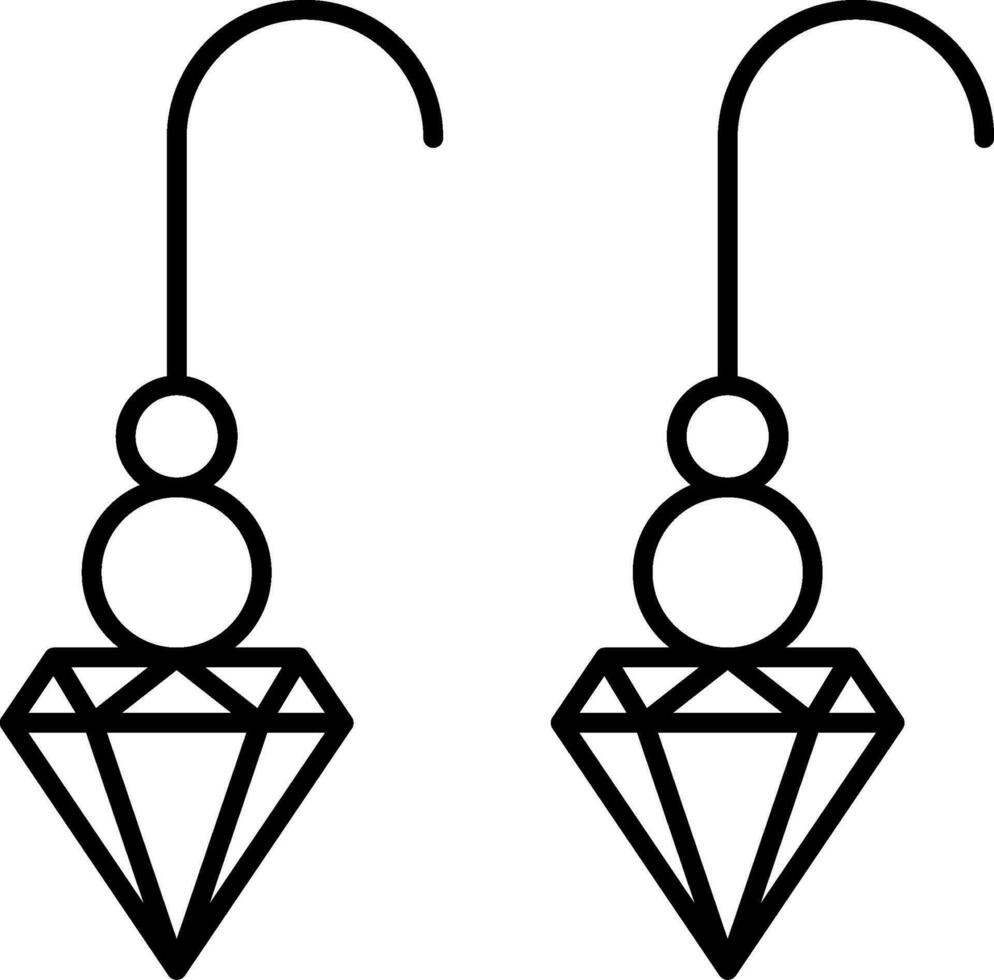 Round Earrings Line Icon vector