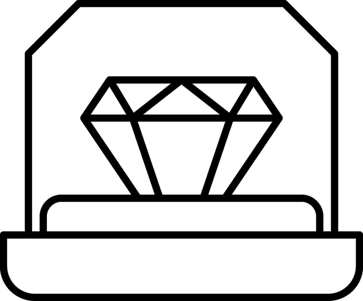 Engagement Ring Line Icon vector