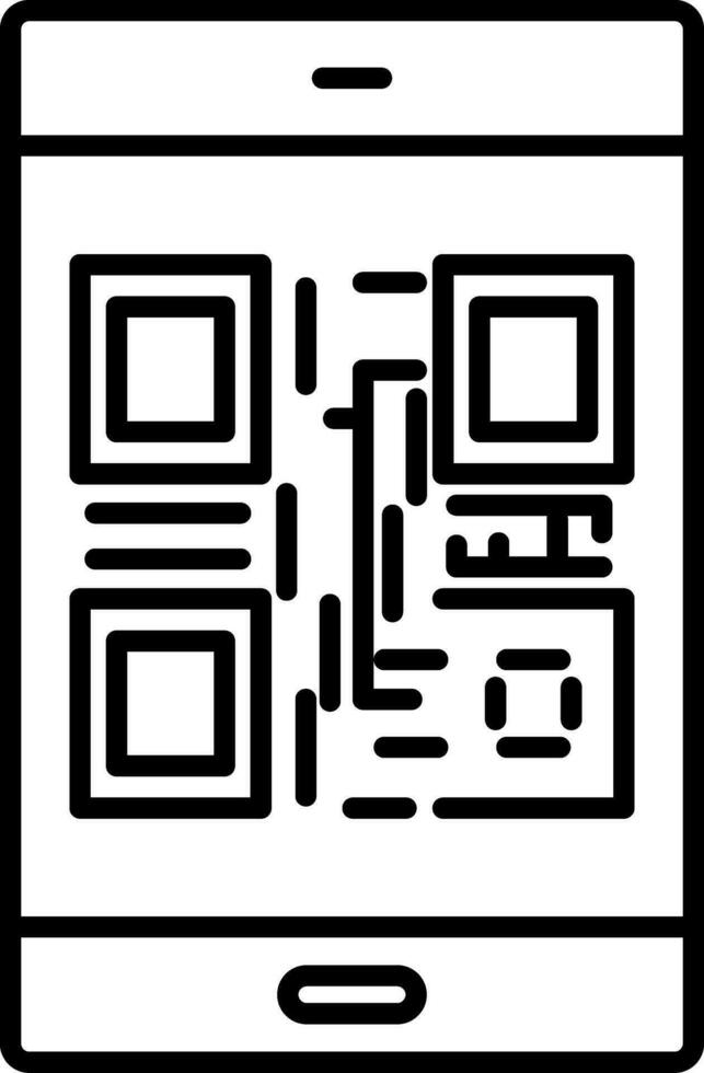 icono de línea de código qr vector