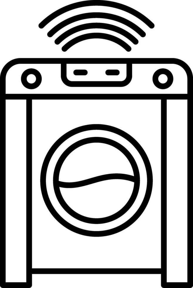 icono de línea de lavadora inteligente vector
