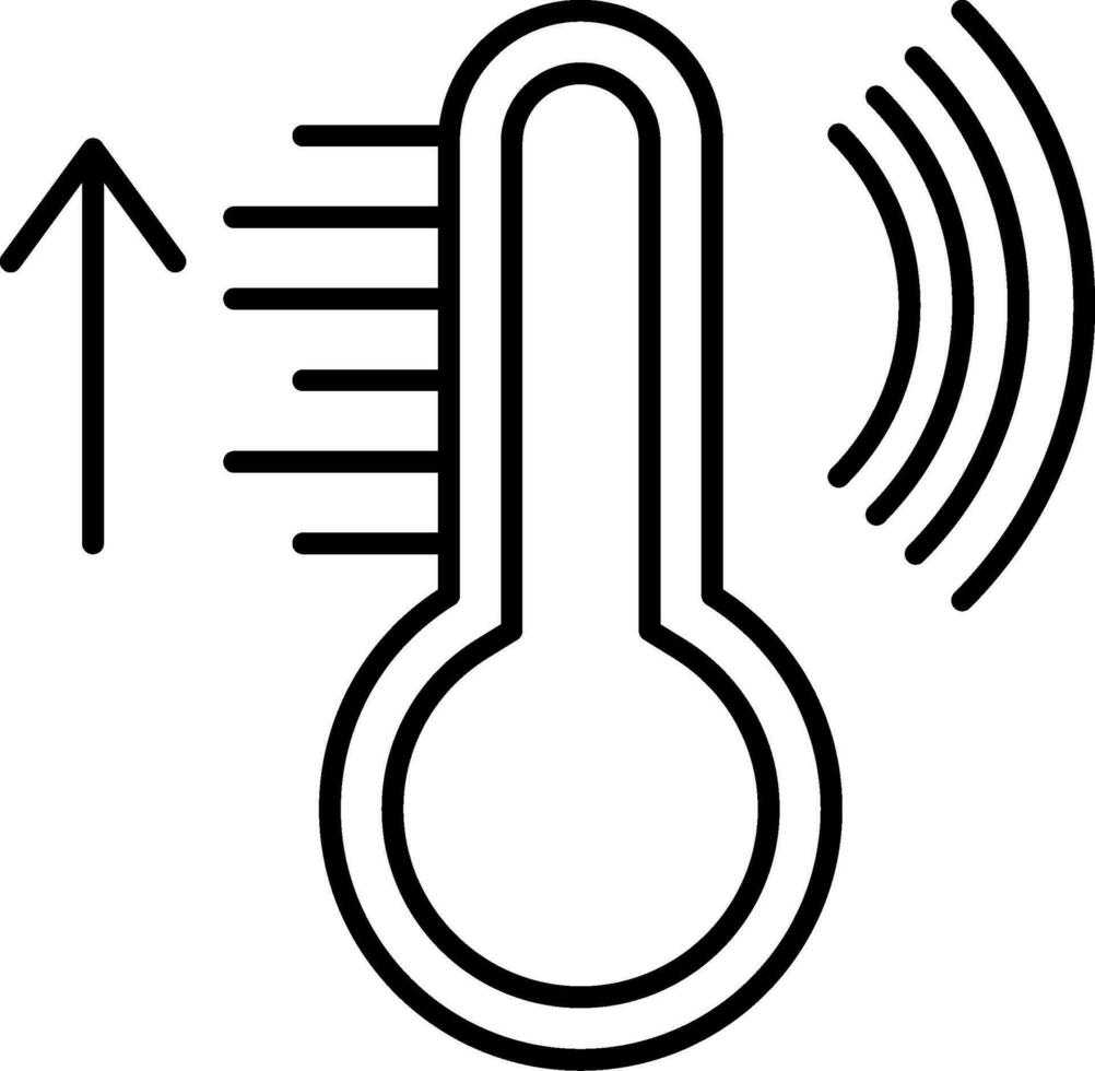 icono de línea de temperatura inteligente vector