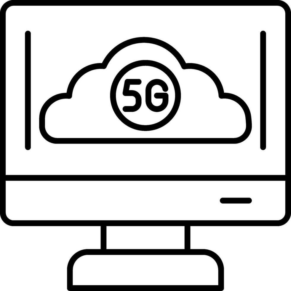 Cloud Connection Line Icon vector