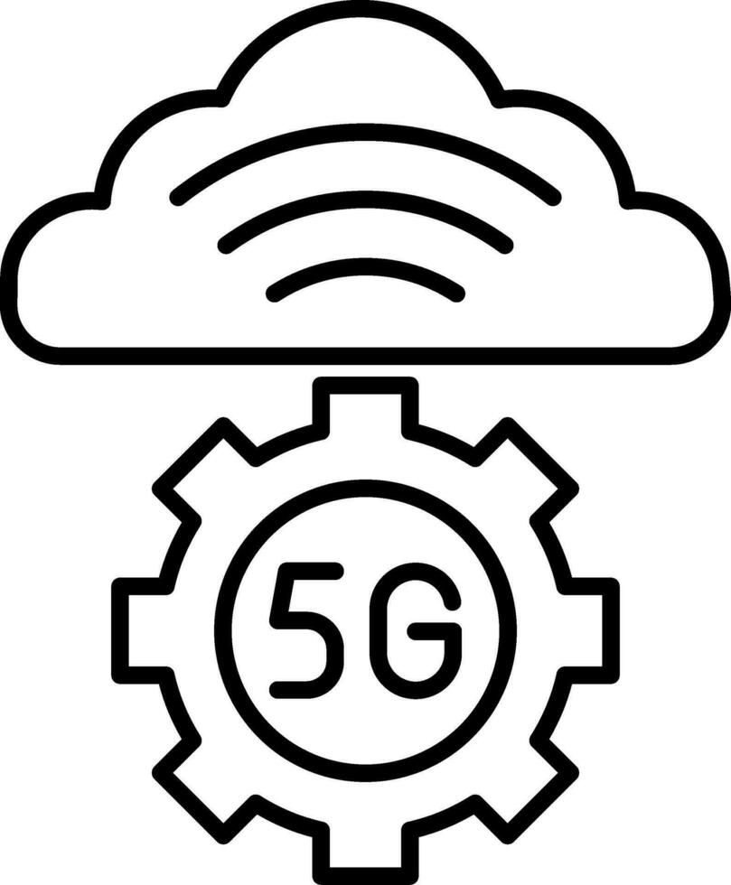 Cloud Server Line Icon vector