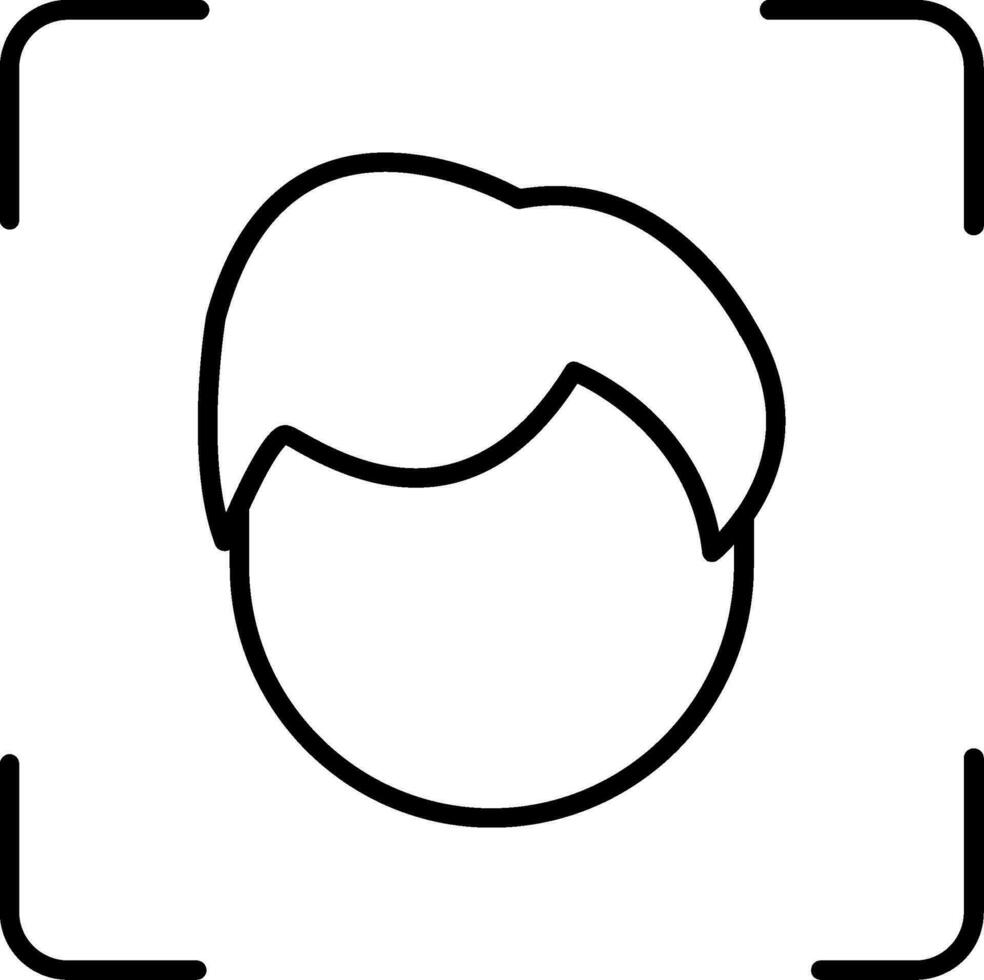 Face Scan Line Icon vector