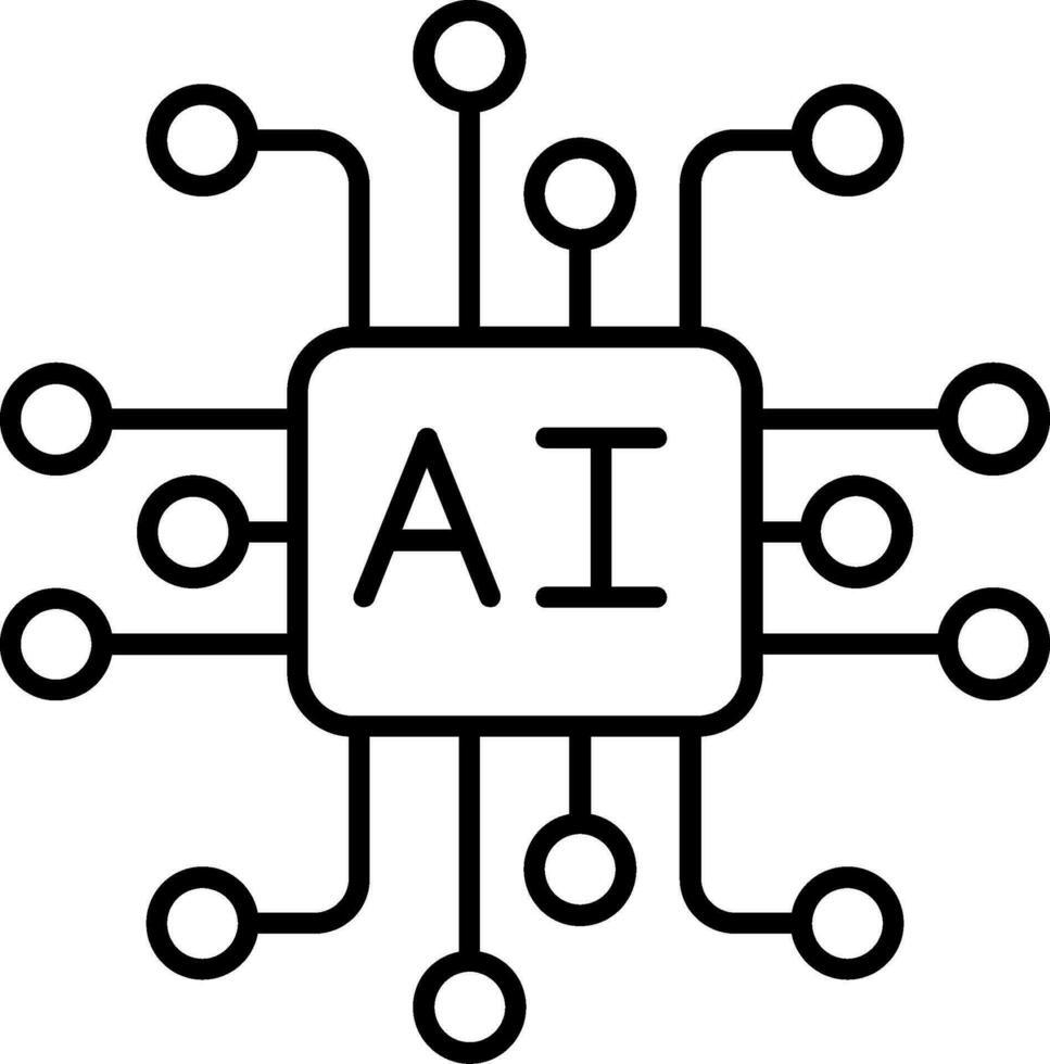 Ai Line Icon vector