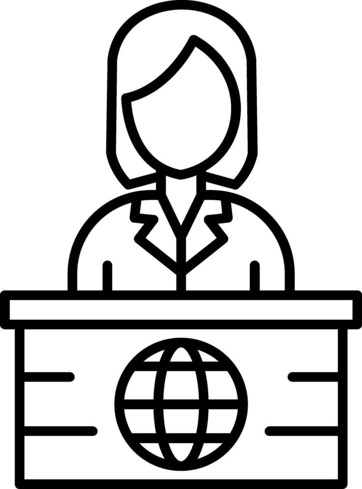 News Anchor Line Icon vector