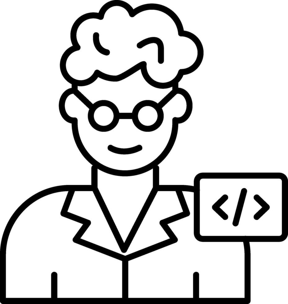 Programmer Line Icon vector