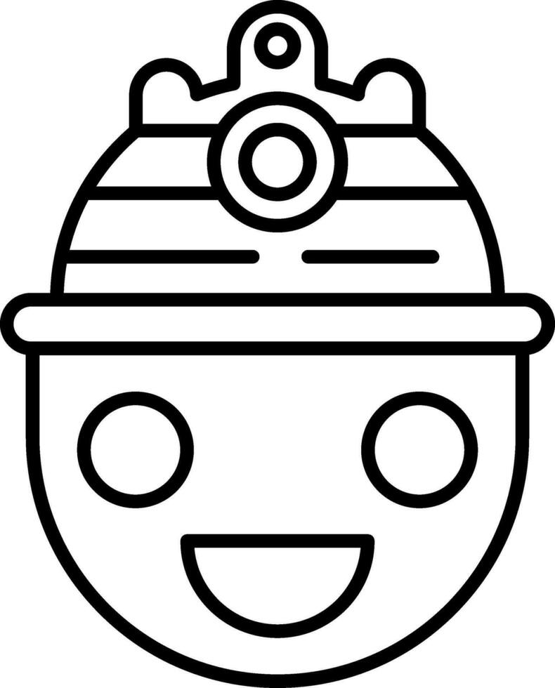 Helmet Line Icon vector
