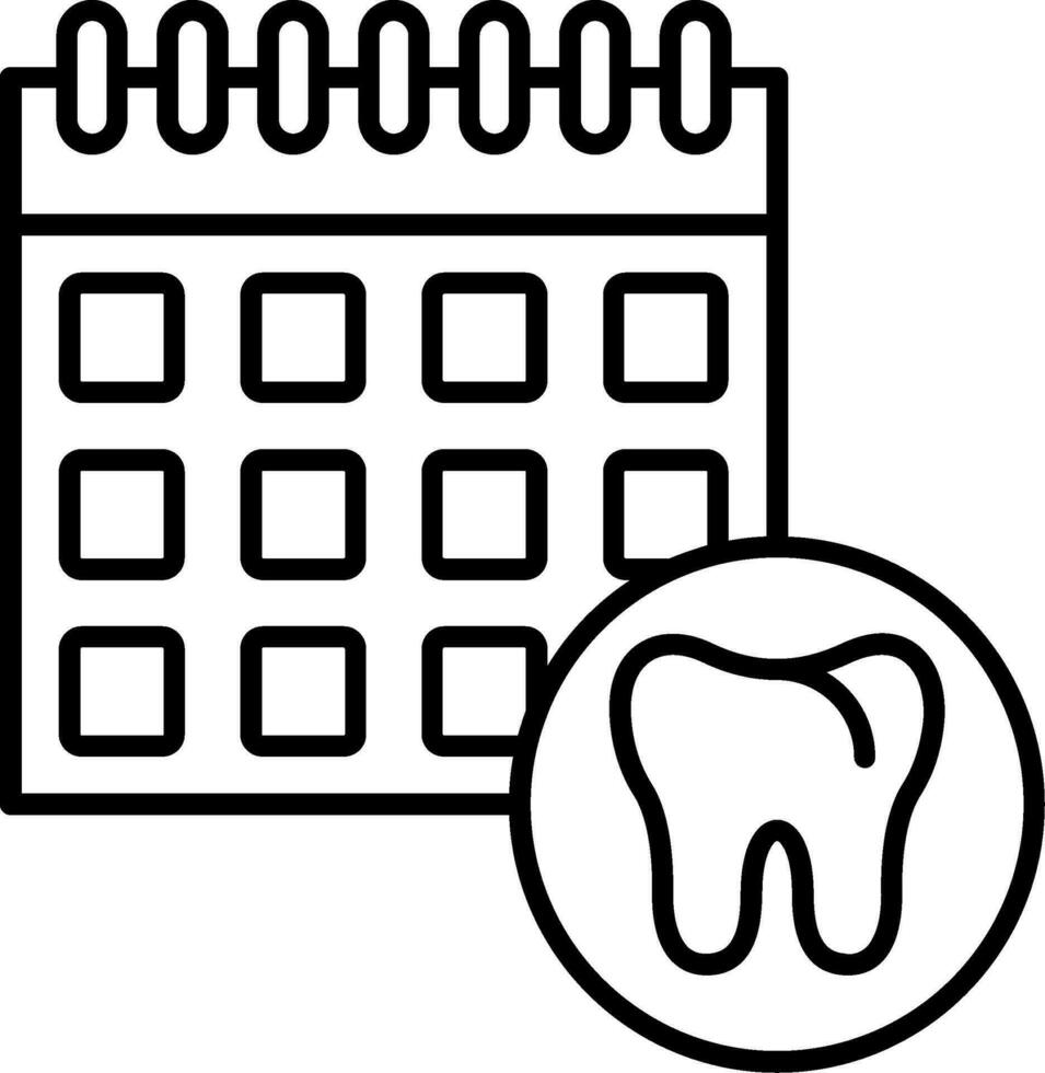 Dental Schedule Line Icon vector