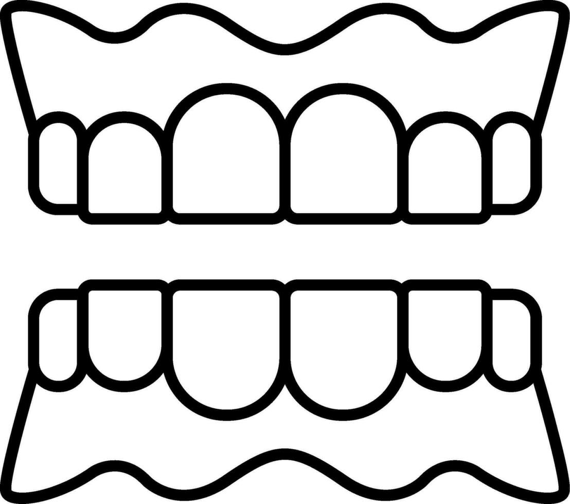 Denture Line Icon vector