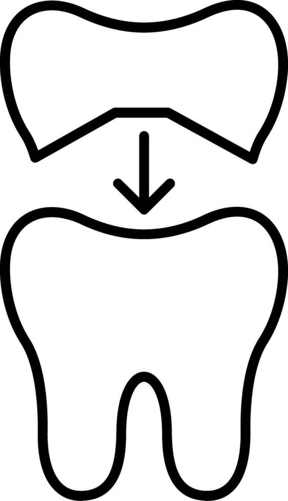Tooth Cap Line Icon vector