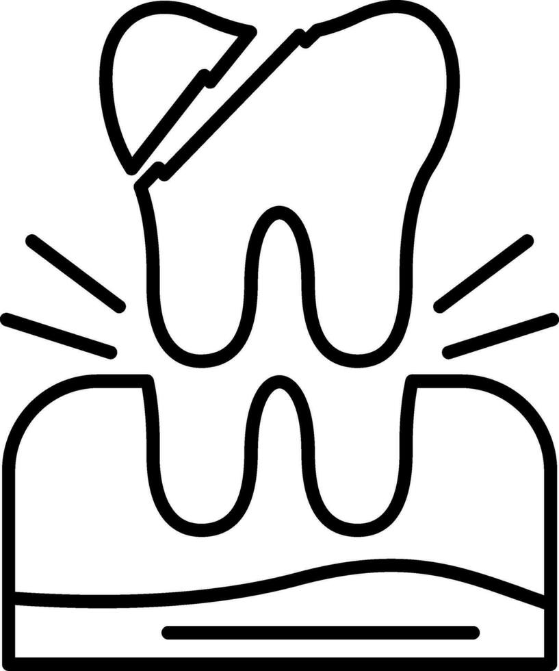 tooth Extraction Line Icon vector