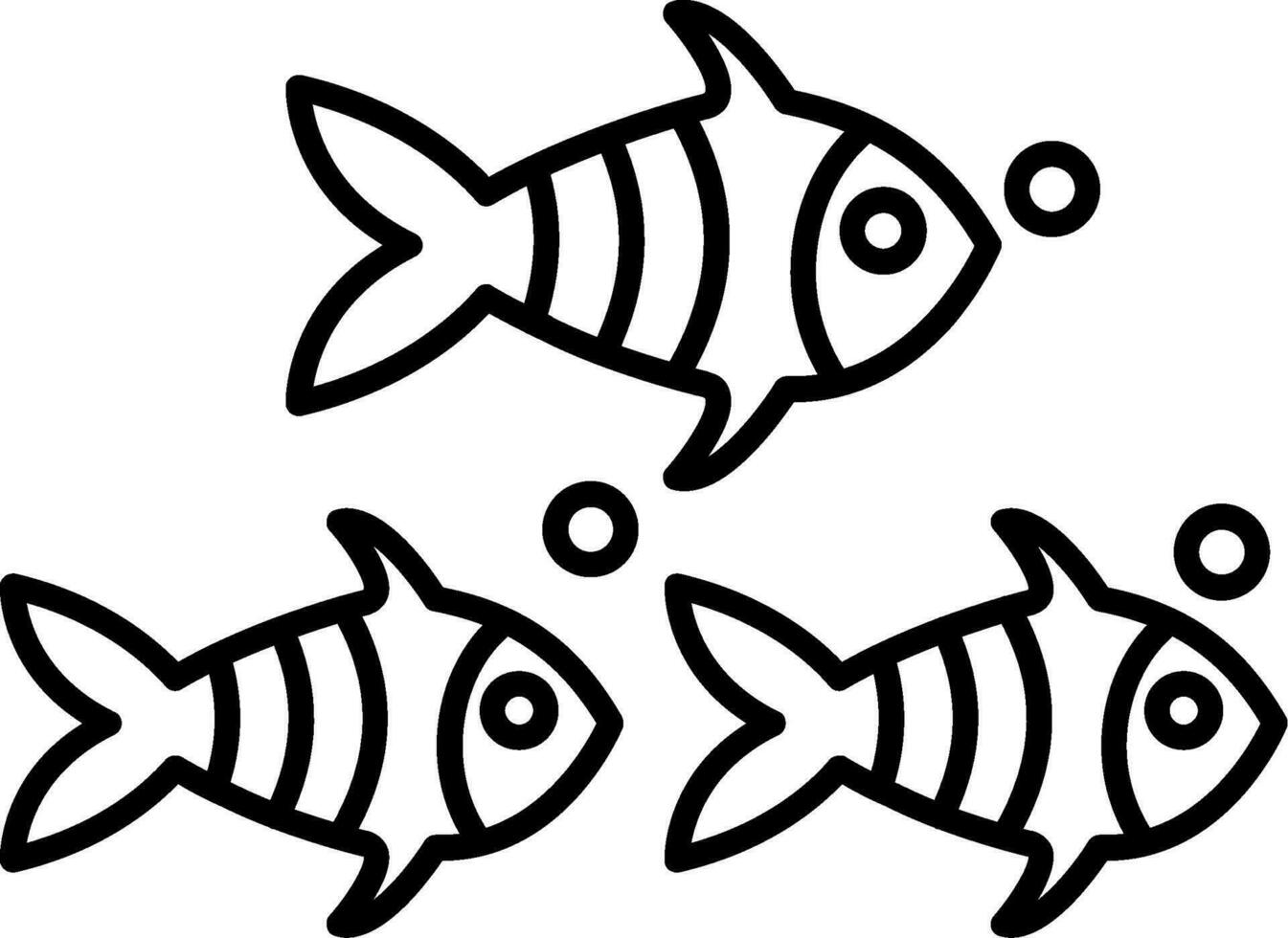 icono de línea de pescado vector