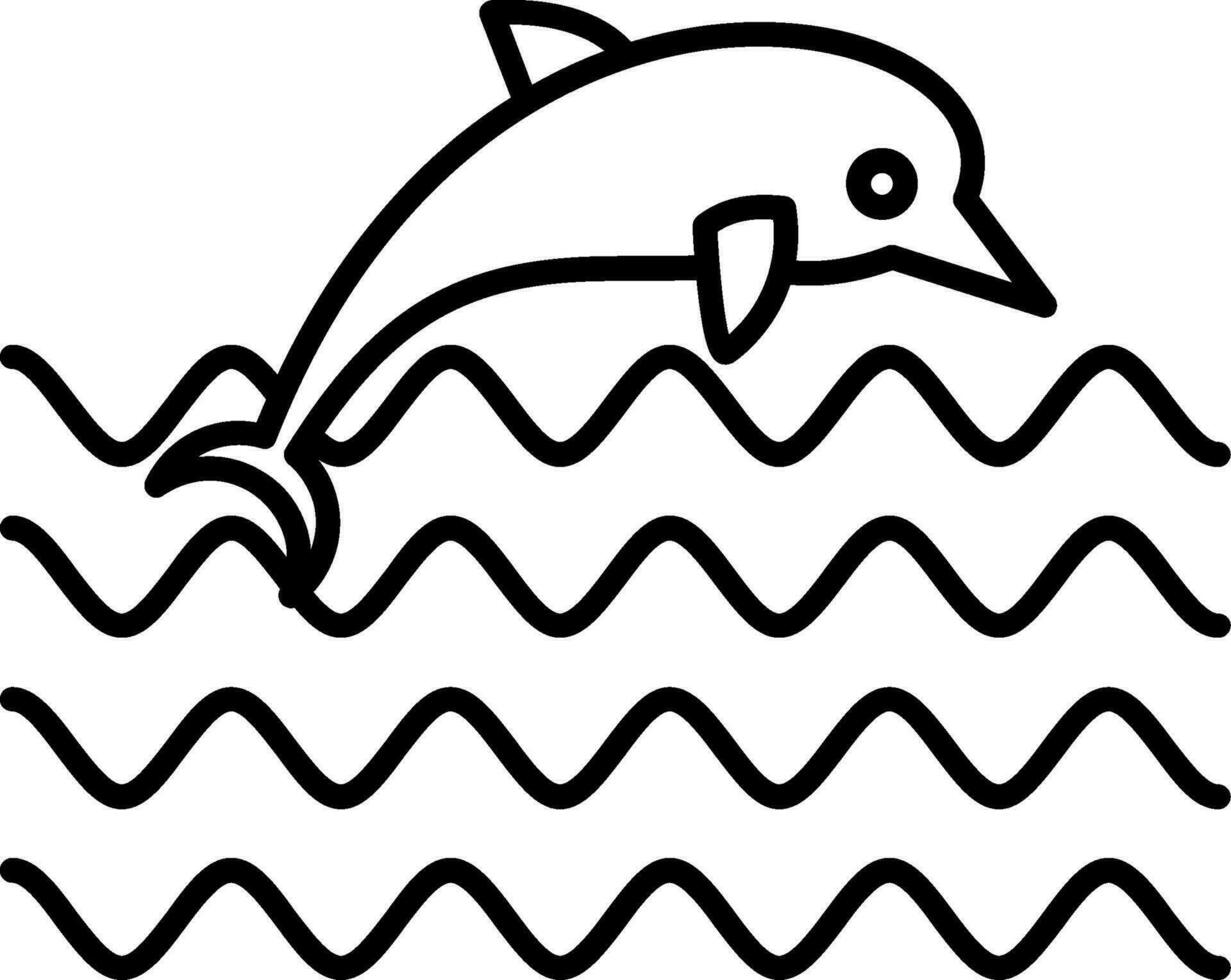 Dolphin Line Icon vector