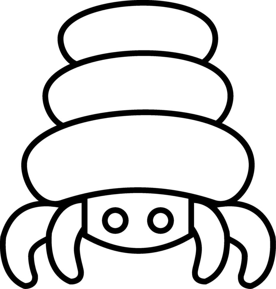 Hermit Crab Line Icon vector