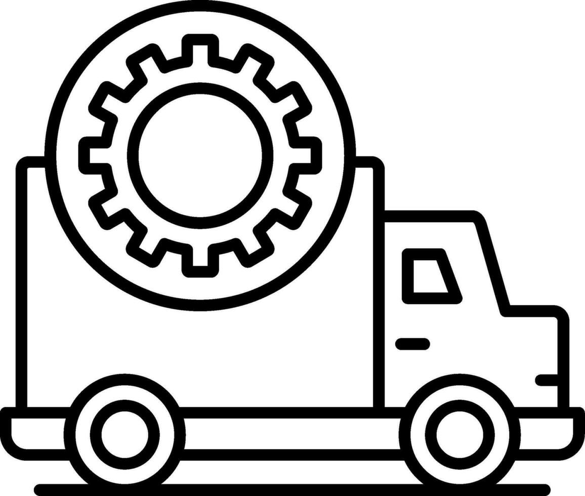 camión reparar línea icono vector