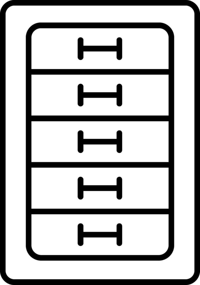 Cabinet Drawer Line Icon vector