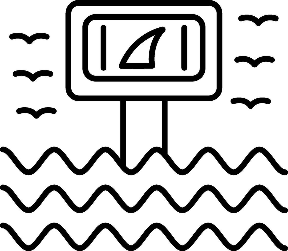 Warning Sign Line Icon vector