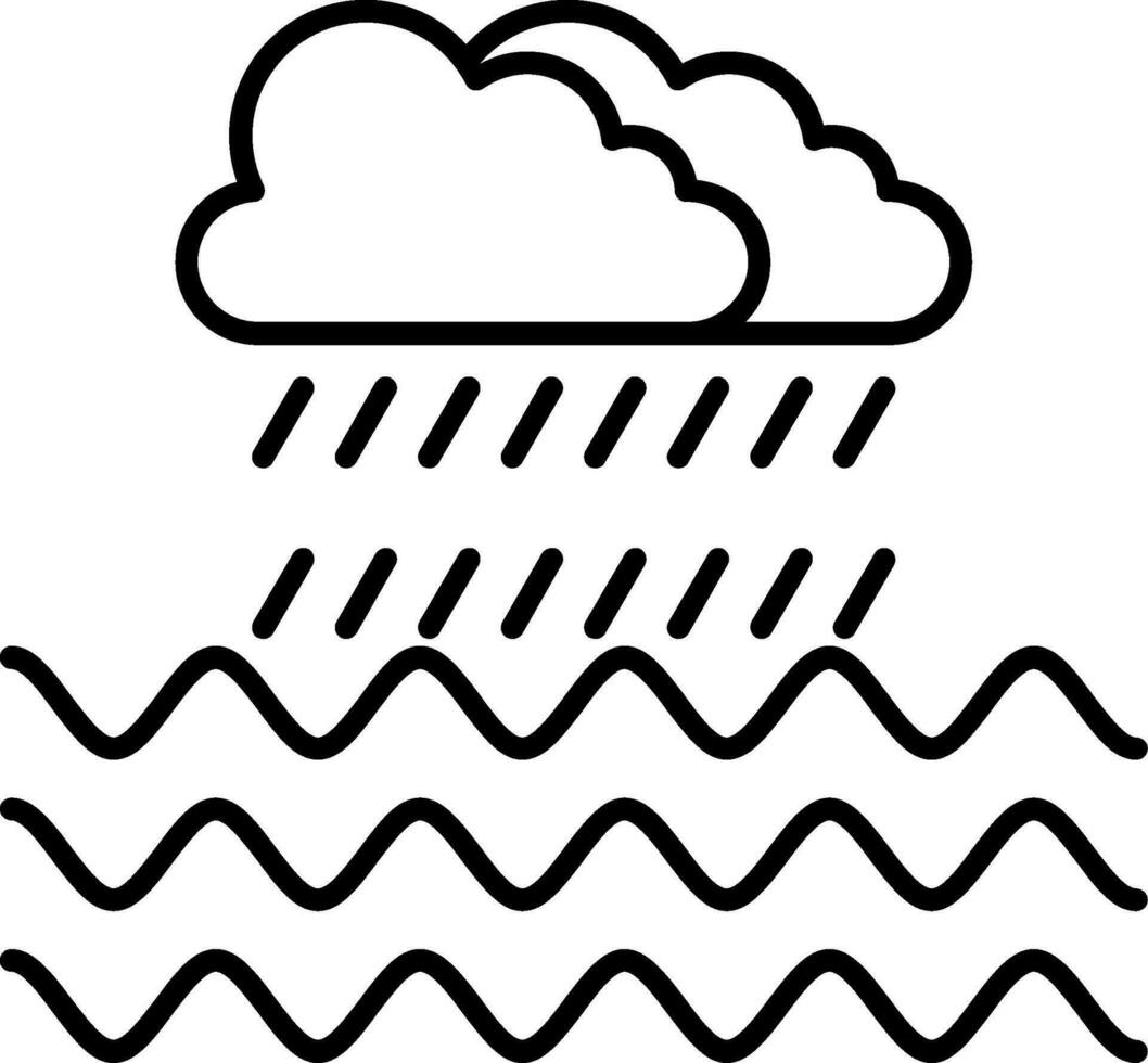 Rain Line Icon vector