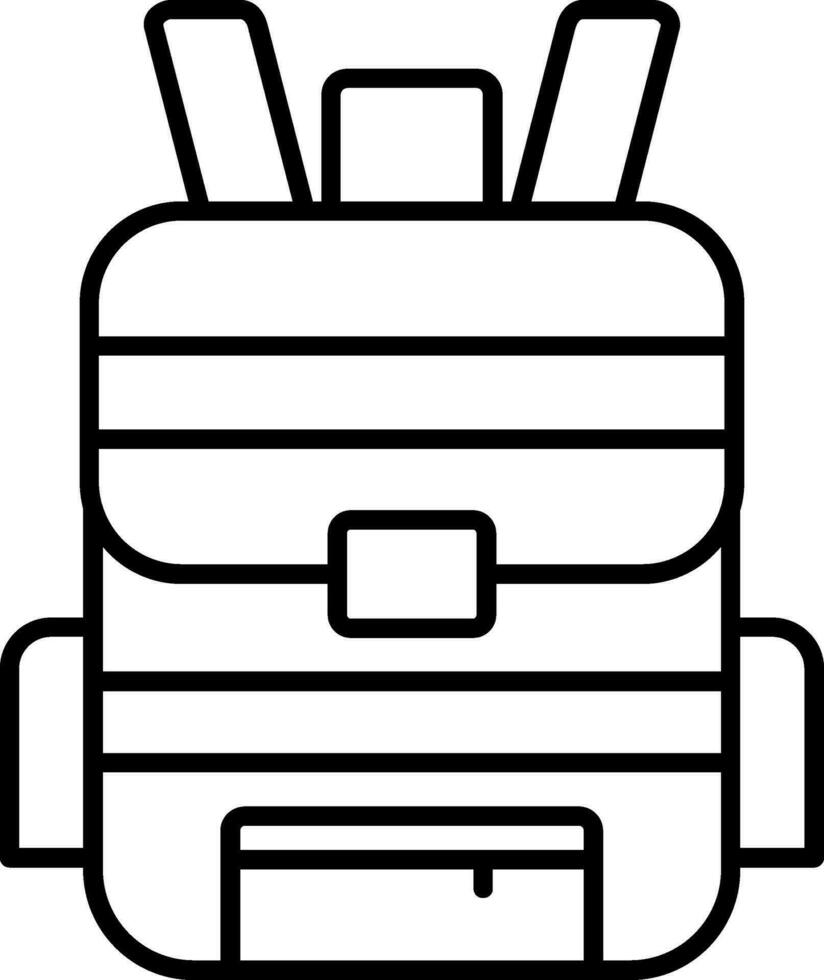 icono de línea de mochila vector