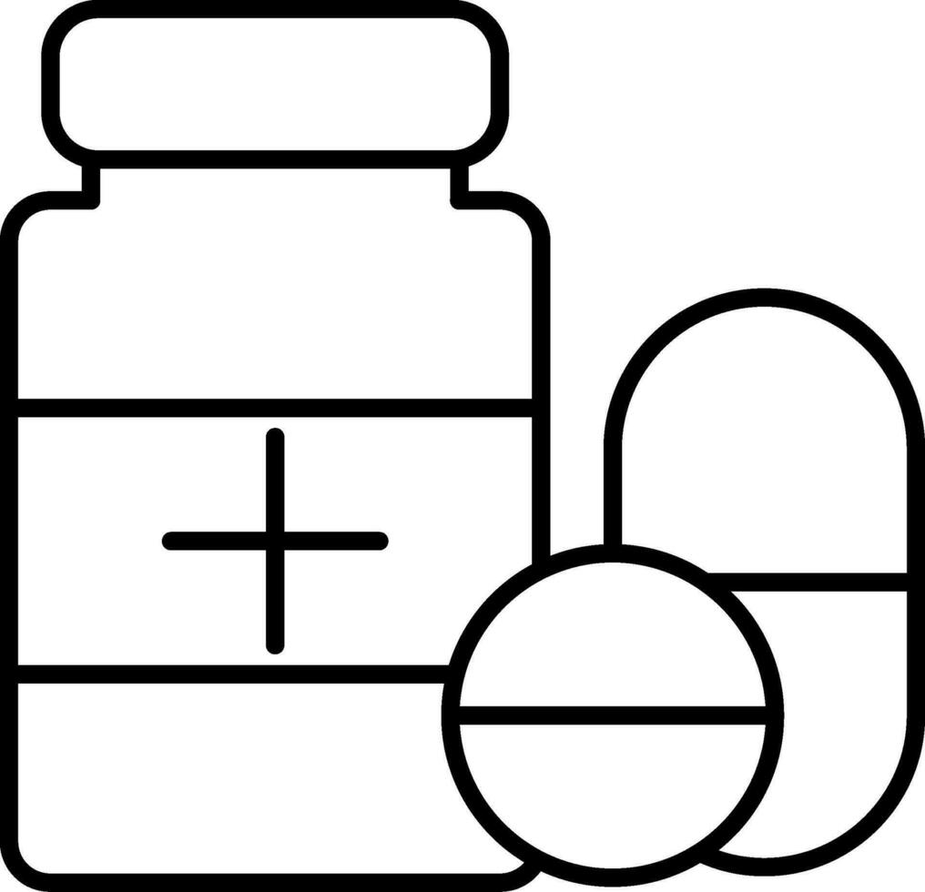 Pills Line Icon vector