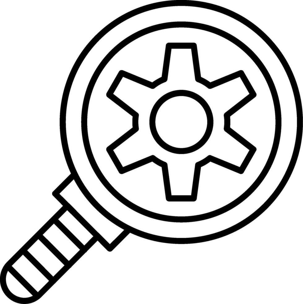 icono de línea de motor de búsqueda vector