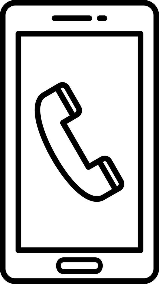 Phone Call Line Icon vector