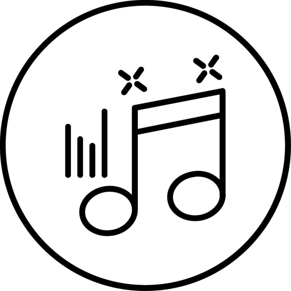 icono de línea de nota musical vector