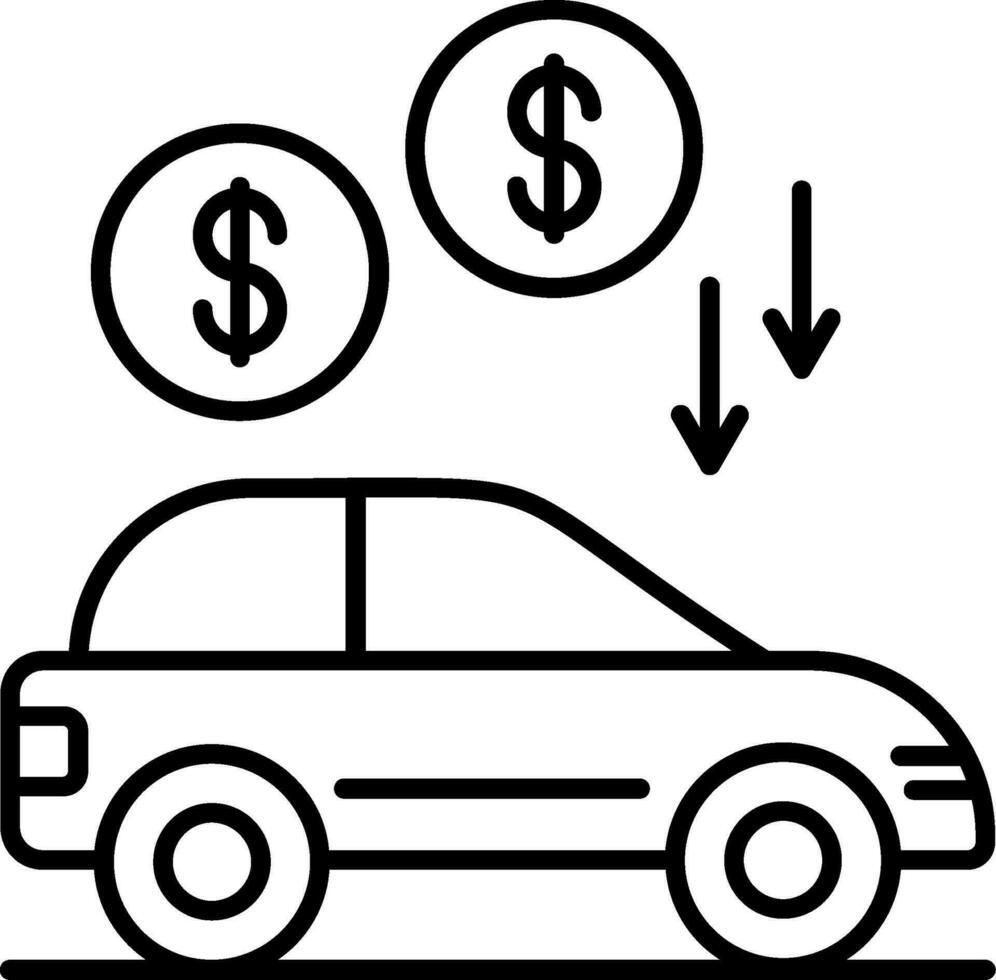 Car Loan Line Icon vector