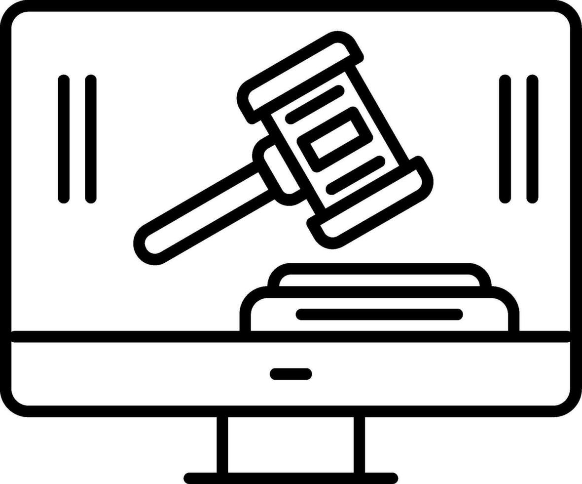 Auction Line Icon vector
