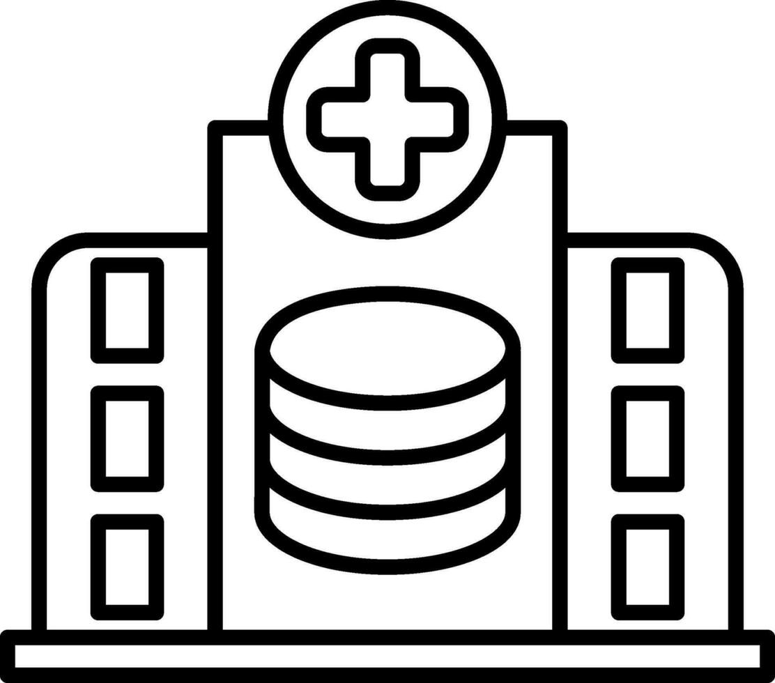 Hospital Database Line Icon vector
