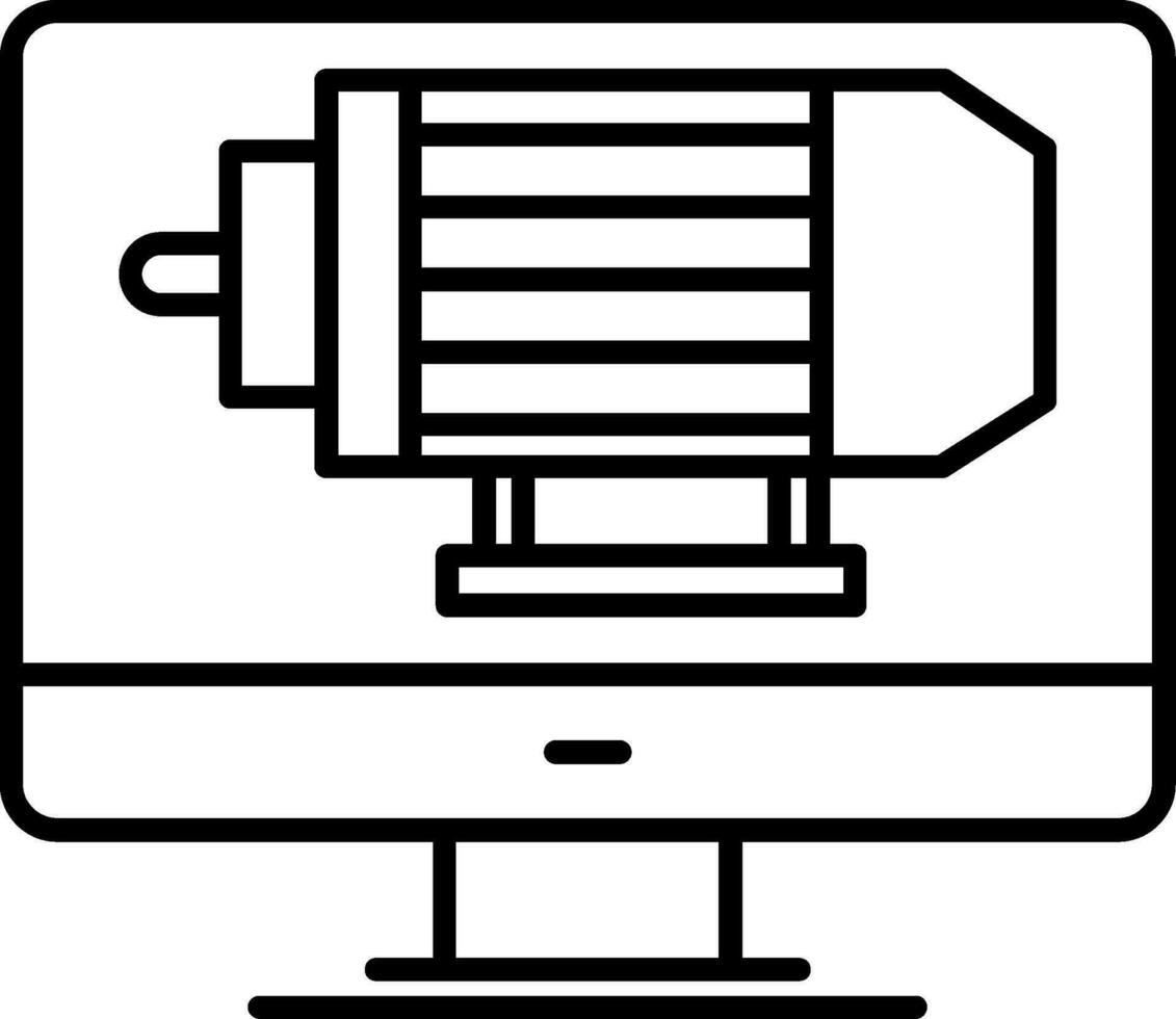 eléctrico motor línea icono vector