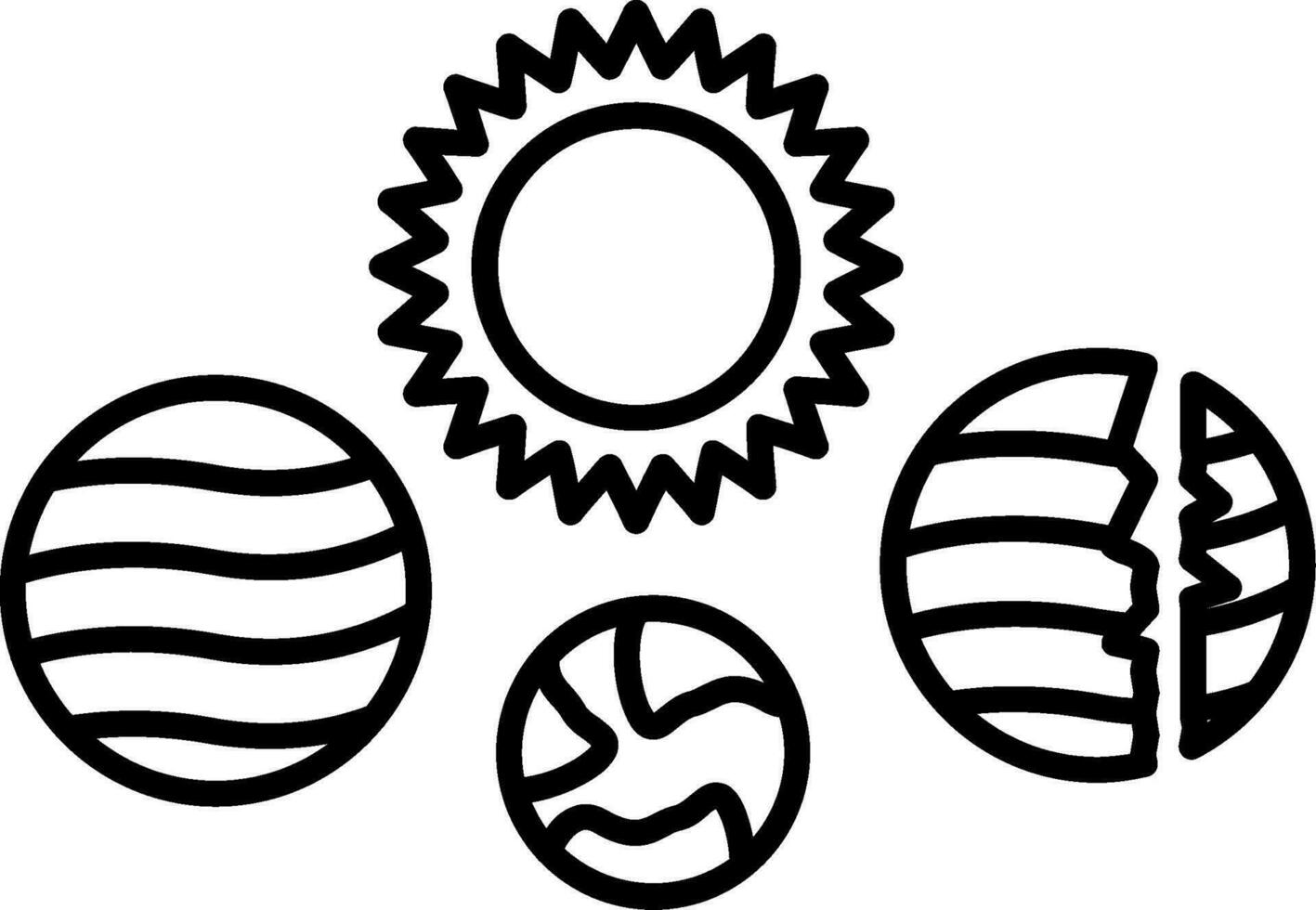 Solar System Line Icon vector