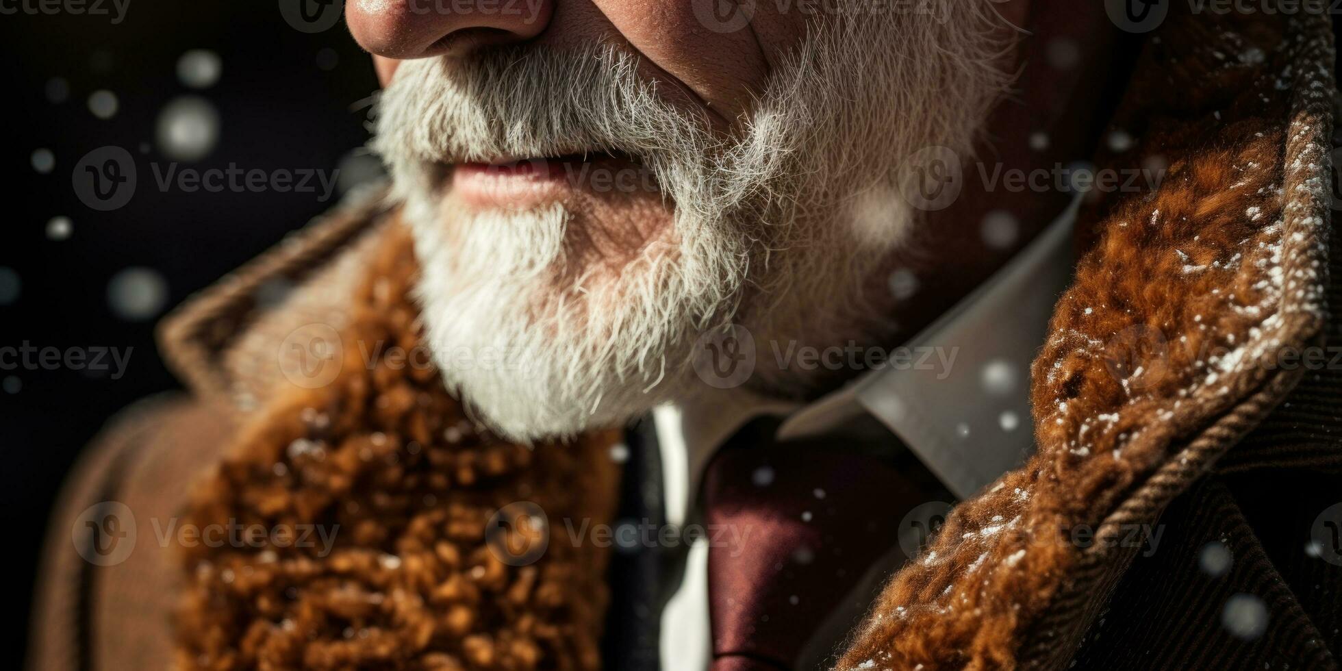 AI generated Elderly gentleman with beard, exquisite fur coat. AI generative. photo