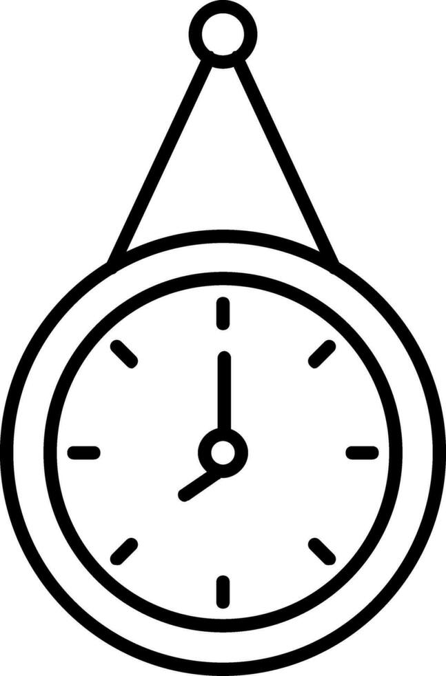 Wall Clock Line Icon vector