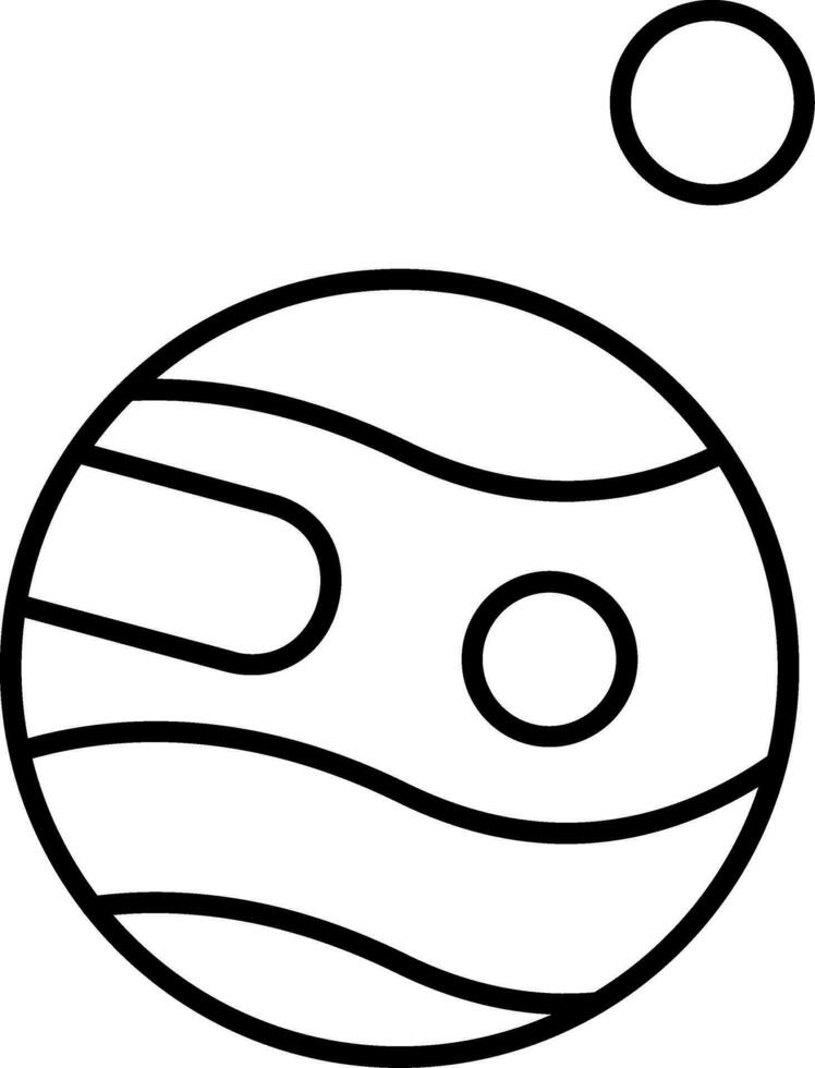 Mars With Satellite Line Icon vector