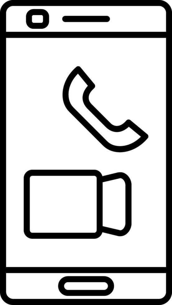 Video Call Line Icon vector