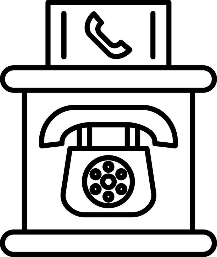 Telephone Booth Line Icon vector