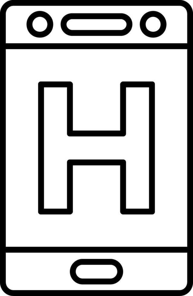 icono de línea de hospital vector