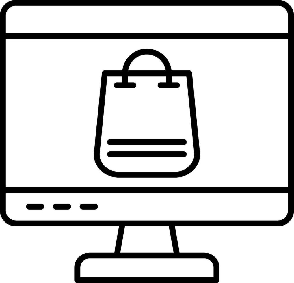 Online Shopping Line Icon vector