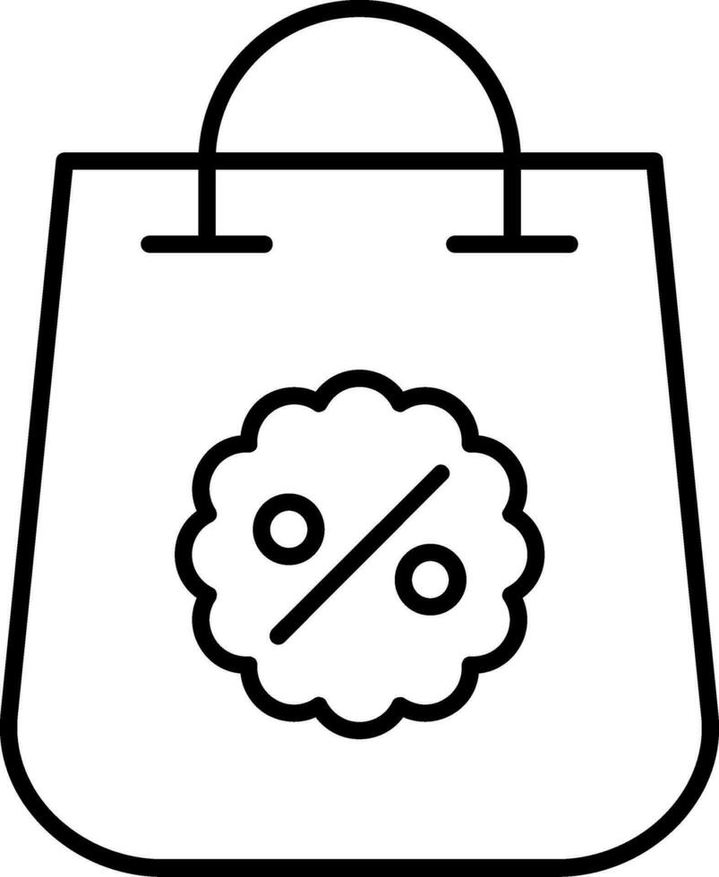 icono de línea de bolsa de compras vector