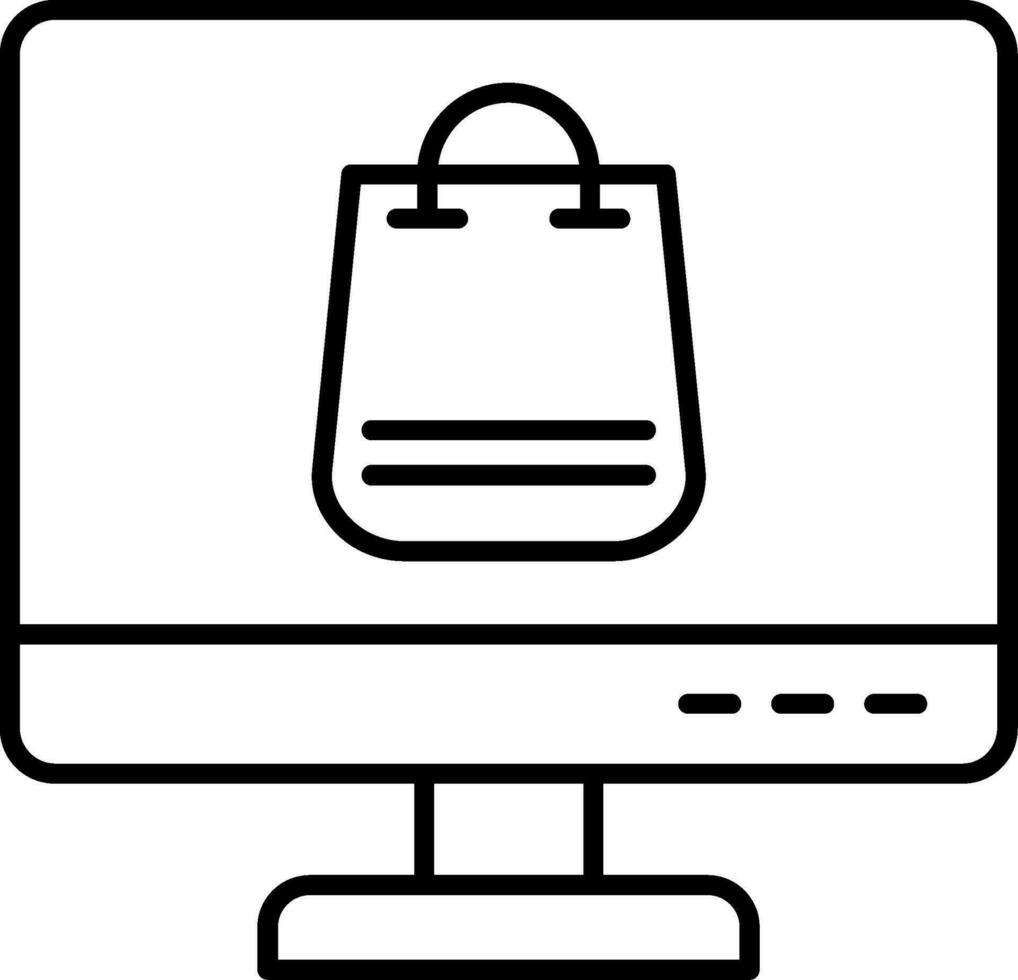 Online Shopping Line Icon vector